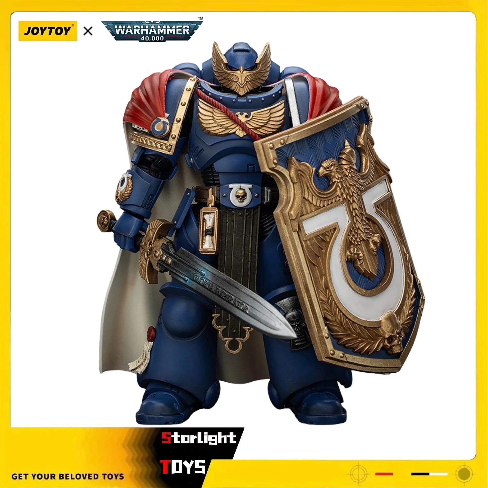 JOYTOY 1/18 Action Figure Warhammer 40K Ultramarines Victrix Honour Guard WithStorm Shield and Power Sword Model Toy Gifts