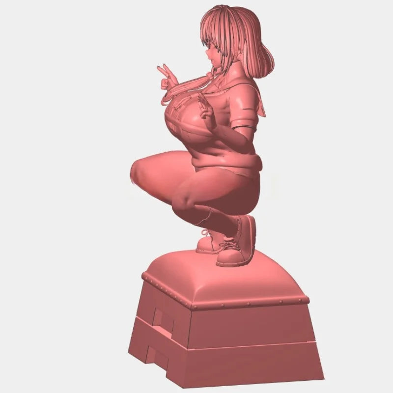 Resin White Mold Assemble High Precision 3D Print Game Figure Girl Uruibara Moon White Mold Kit Static Collectible Model