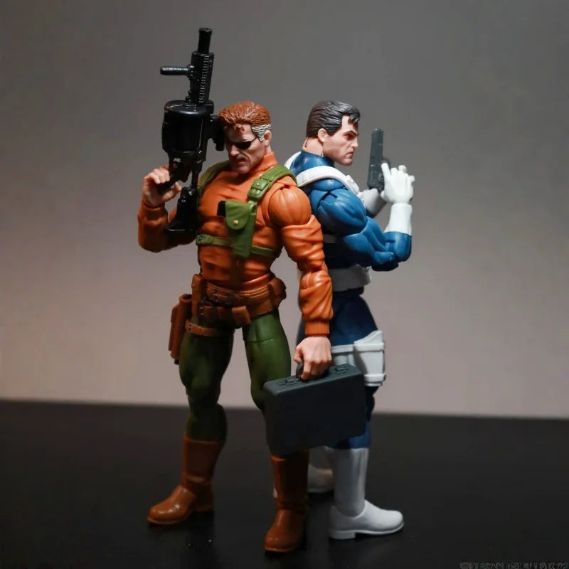 Legends Serie 6 Zoll Actionfigur Punisher Nick Fury 2er-Pack Set Original Sammlerstück PVC Modell Hochdetailliertes Spielzeug Superhelden-Fans