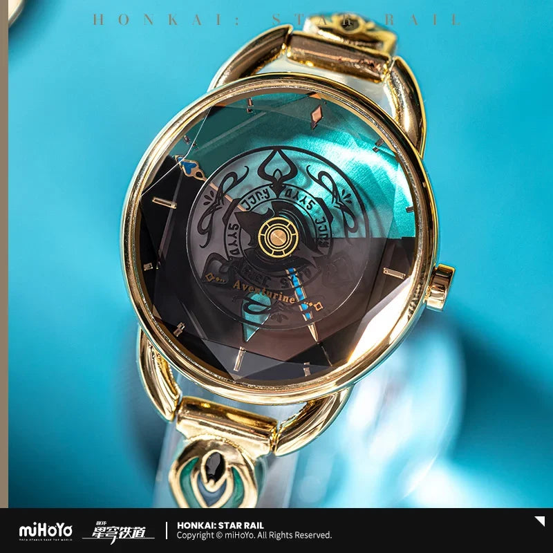 Genuine Game Honkai Star Rail Aventurine Wrist Watch Sand Gold Theme Wrist Watch Cosplay Accessory Figure Collection Decor Gifts
