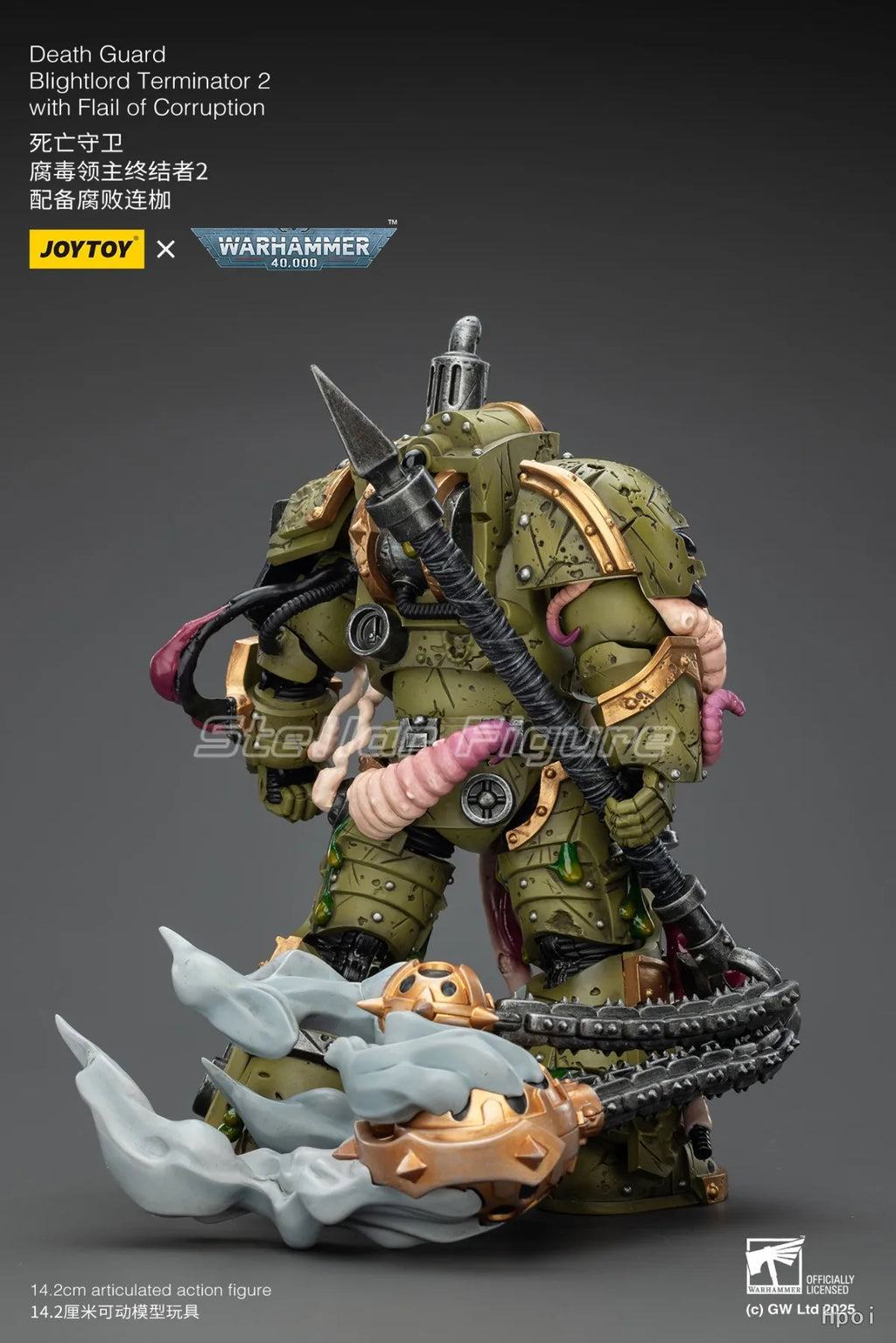 【SF】JOYTOY Warhammer 40K 1/18 Action Figure Death Guard Blightlord Terminator 1 2 3 with Reaper Autocannon and Bubotic Blades