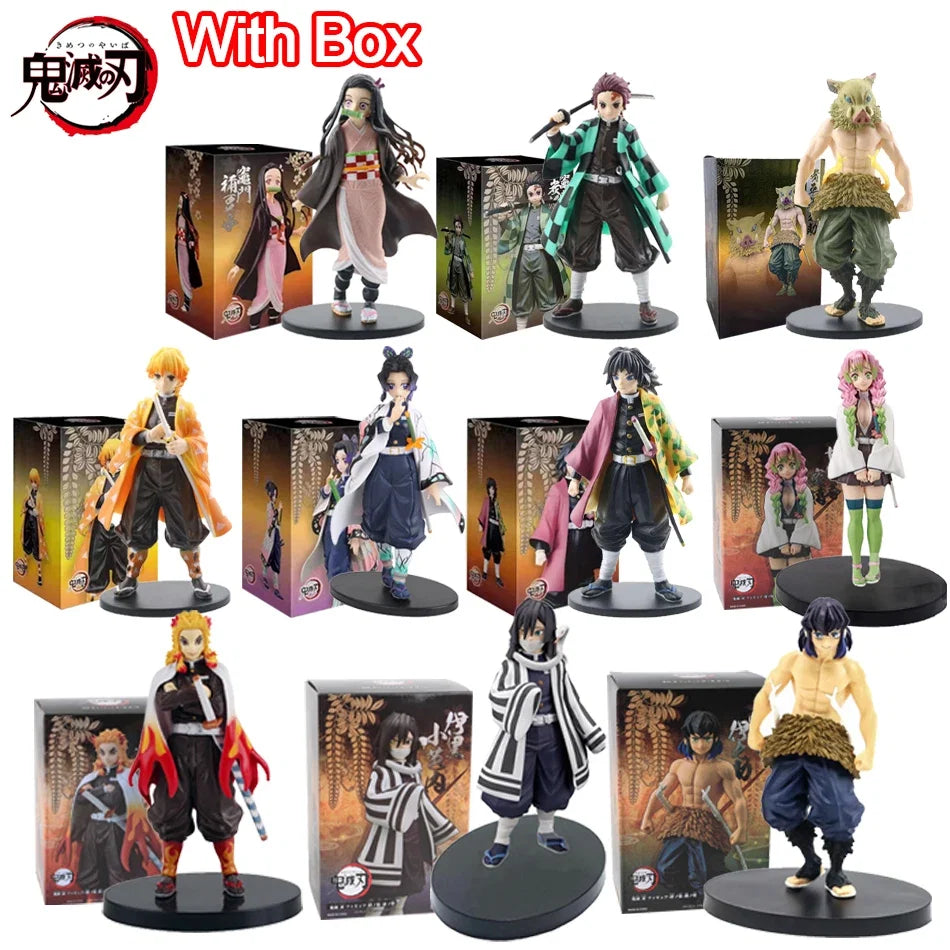 Anime Demon Slayer Kimetsu no Yaiba Figure 15cm Nezuko Tanjirou Mitsuri Shinobu Zenitsu Kyoujurou Action Figural Model Toy Gifts