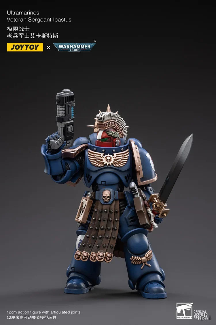 【FS】JOYTOY  Warhammer 40K  Scale 1/18 Action Figures Ultramarines Veteran Sergeant Lcastus Models Toys Gifts