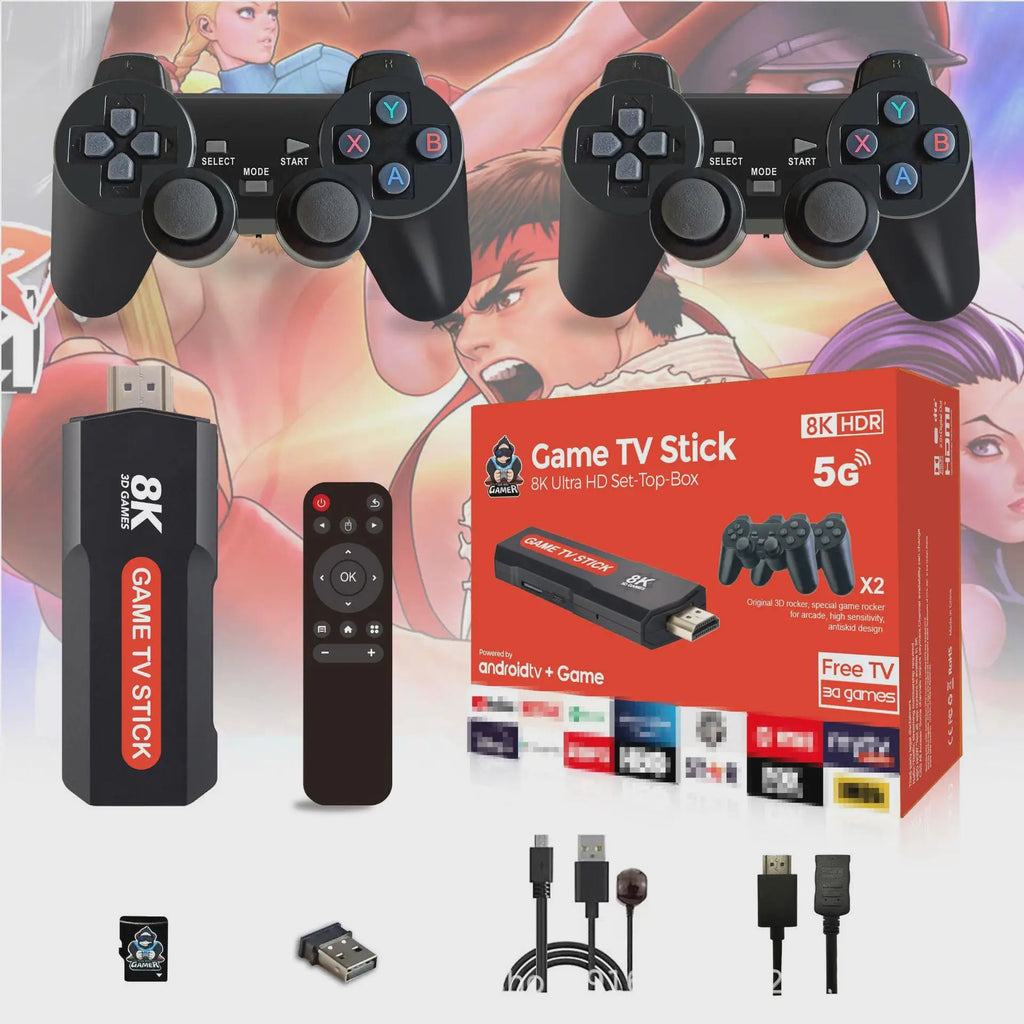 X2 Game Stick Classic 4K Retro Game 5G WiFi Video Game Console Wireless Handheld Gamepads Dual System(Game and TV System)