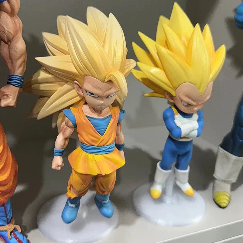 Q Version Dragon Ball SSJ3 Vegeta Figure 21cm/ 8.27inch Super Saiyan 3 Goku Action Figures Collection Model Toys Christmas Gifts