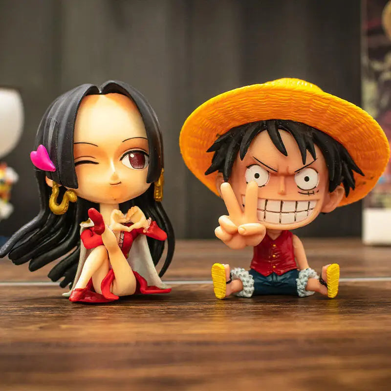 Bandai Q version One Piece King Big Head Lufei Solon Chobais Female Emperor Doll Blind Box Animation Ornaments