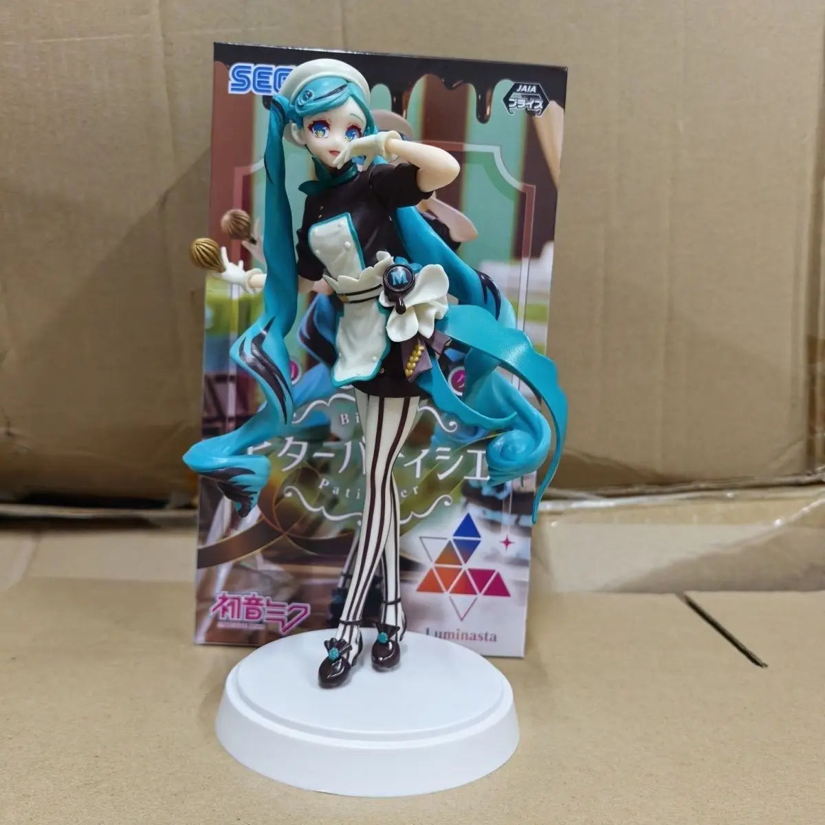 Original Hatsune Miku Figure Hatsune Miku Chocolate Pastry Chef Figure Collection Luminasta Series Ko Model Toy Gift