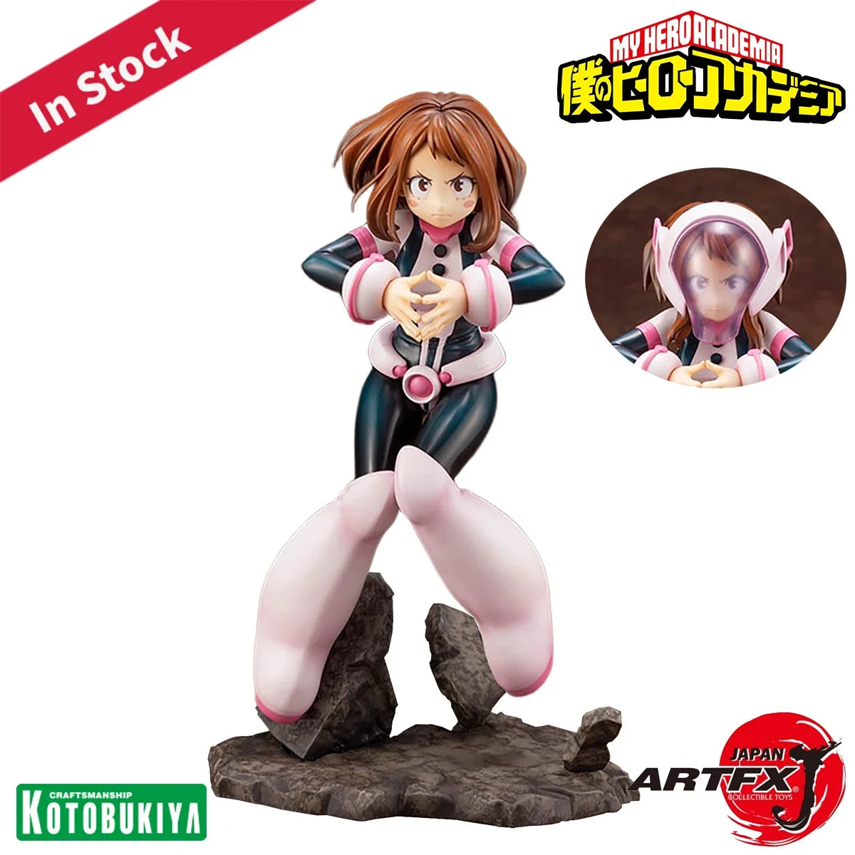 Original Genuine Kotobukiya Prepainted ARTFX J Boku No Hero Academia Uraraka Ochaco 1/8 H=21cm Anime Character Figure Decoration