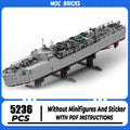 Moc Building Bricks Torpedo Boat Model Technology WW2 Military Navy Cruiser Frigate Battleship Block Toy DIY Assembly Gift