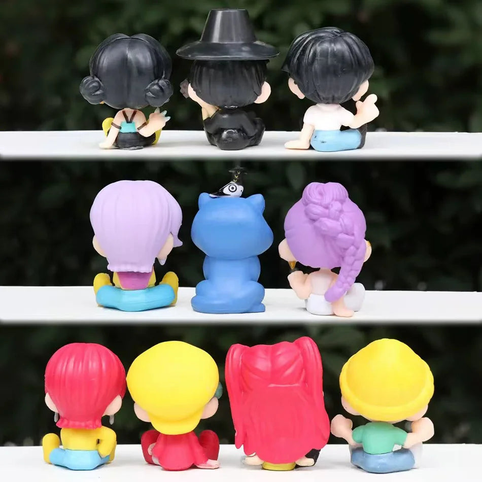 New Q version 10pcs/Set Kpop Demon Hunters Action Figure Toy Derpys Tiger Rumi Mira Zoey Sussy Figurine Doll For Fans Gifts