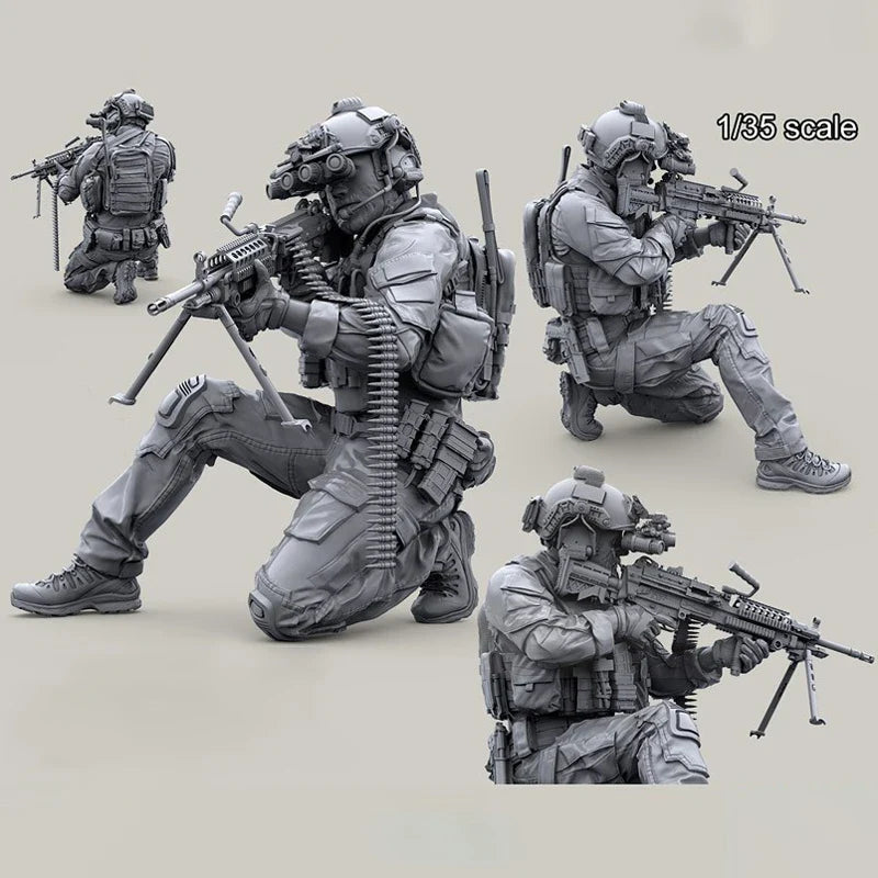 1/35 Resin Figure Unpainted Model Kit, military theme, (6 people) Unassembled and unpainted GK,