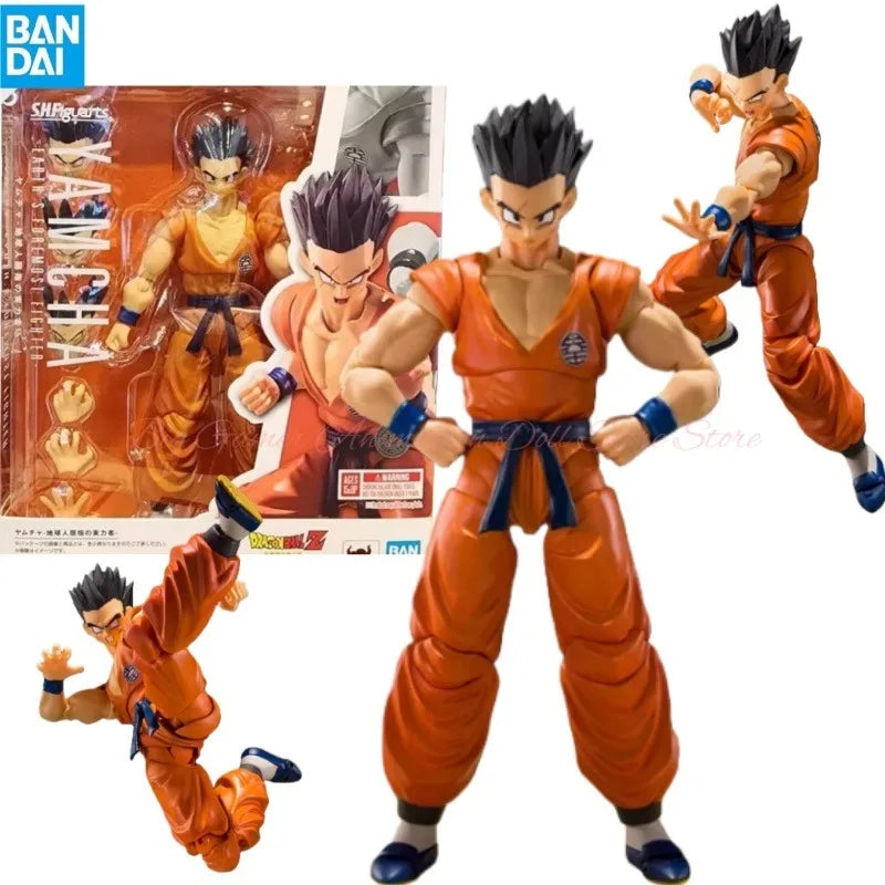【In-stock】Bandai SHF Earth Warrior in Dragon Ball Z Yamucha Leping Anime Character Action Figure Collection Toy