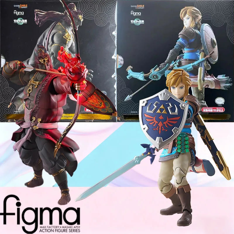 Auf Lager MAX Factory Original FIGMA Tears of the Kingdom GANONDORF LINK DX Actionfigur Modell Geschenk für Kinder Schaumstoffbox-Verpackung