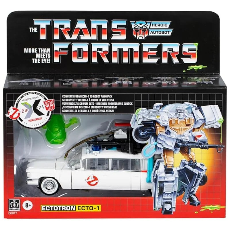Hasbro Transformers x Ghostbusters Ectotron Action Figure Ecto-1 Autobot Toy Gift E6017