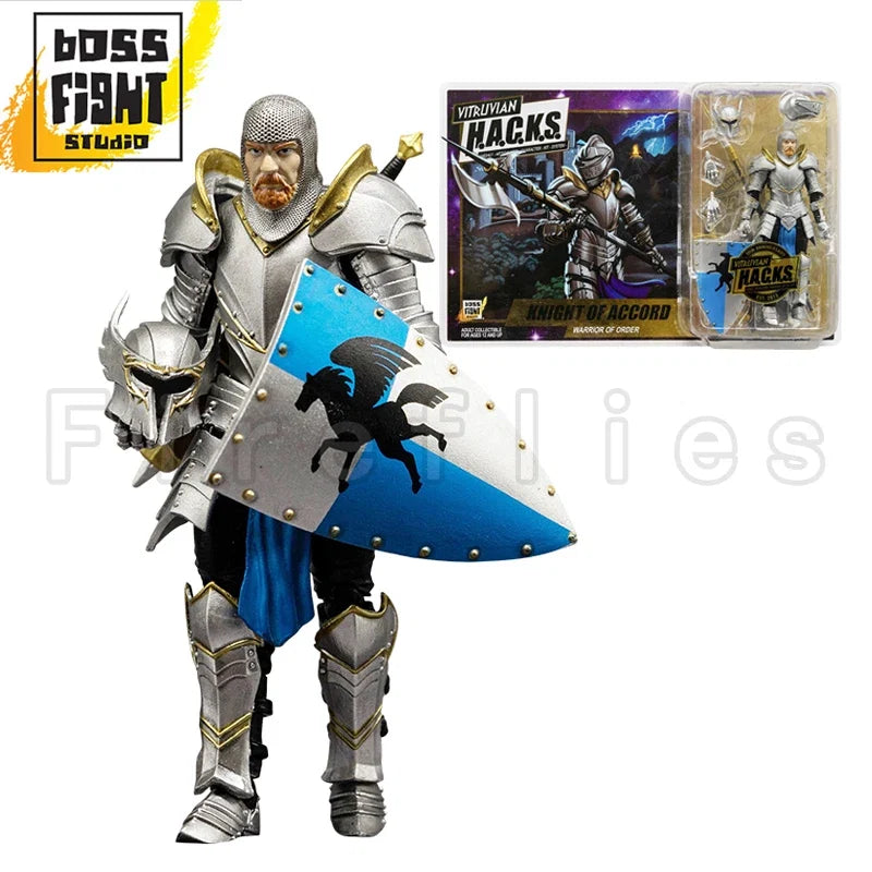 1/18 3.75inch Boss Fight Studio BFS Action Figure Vitruvian H.A.C.K.S. 10th Anniversary Knight of Asperity Anime Model Toy
