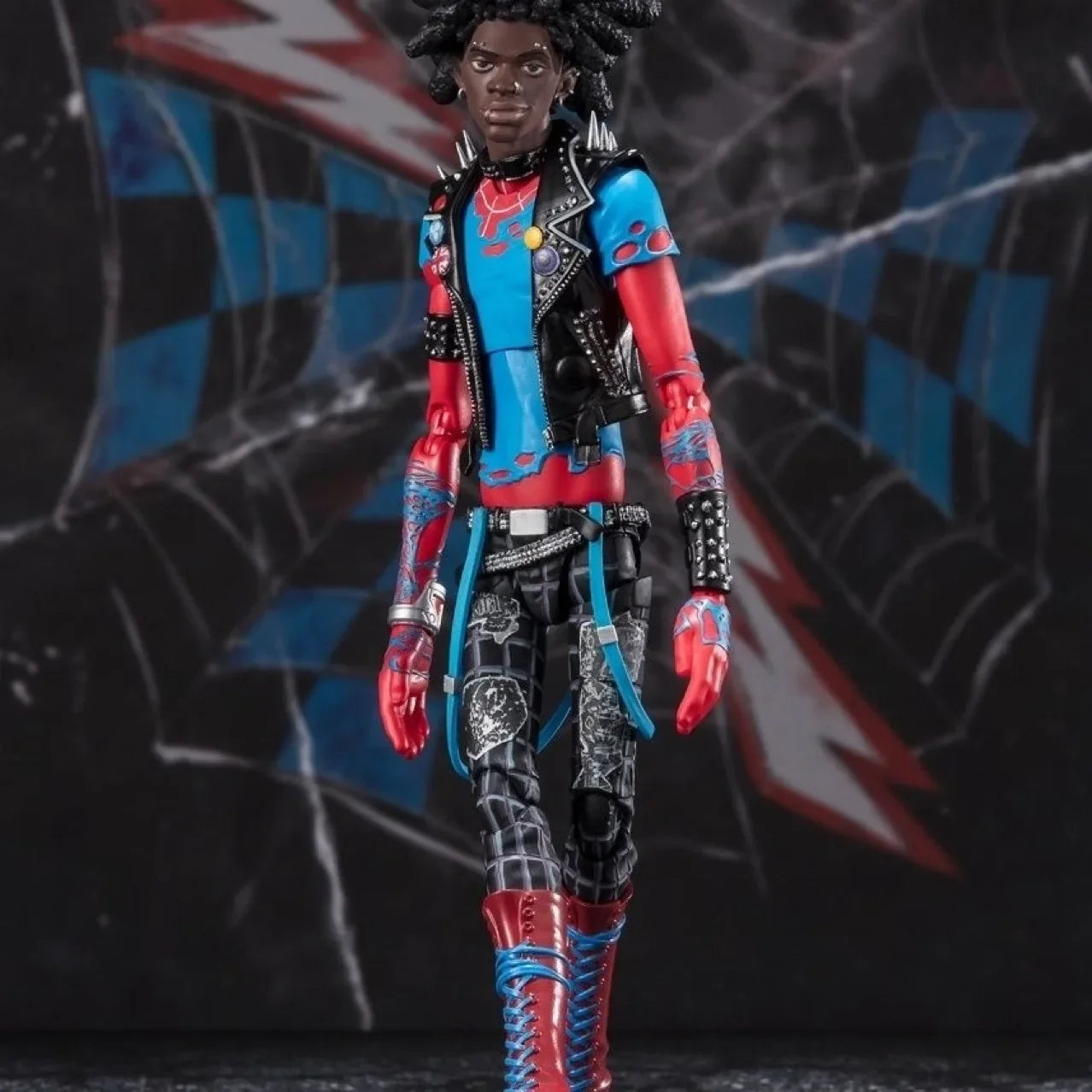 16cm CT MARVEL  Across the SpiderVerse Spider Punk Hobby Anime Collection Action Figures Mobile Handheld Toy Model Ornament Gift