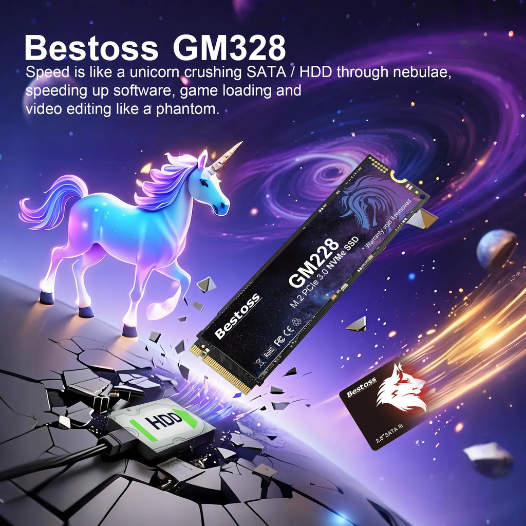 Bestoss SSD M2 NVMe Gen3 512GB 256GB 1TB 2TB SSD M.2 2280 PCIe 3.0 Hard Drive Disk Internal Solid State Drive for Laptop Desktop