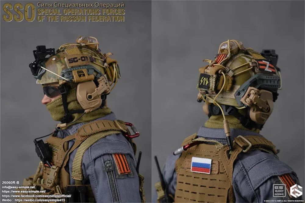 1/6 Easy&Simple ES 26060RB Male Doll SSO Russian Operation Unit Mini Toy Model Helmet Night Vision Cap For 12" Action Figure DIY