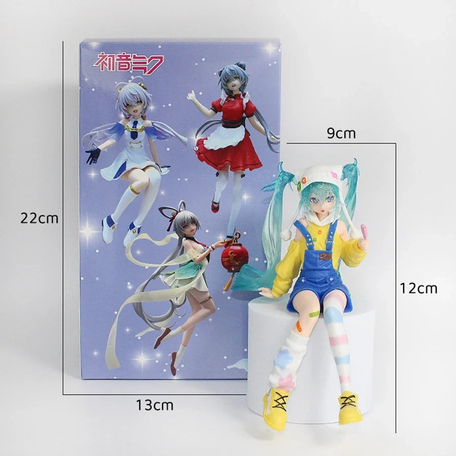 12cm Hatsune Miku Anime Figure Lollipop Miku Action Figure Kawaii Girl Noodle Stopper Figurine PVC Collection Model Doll Toys