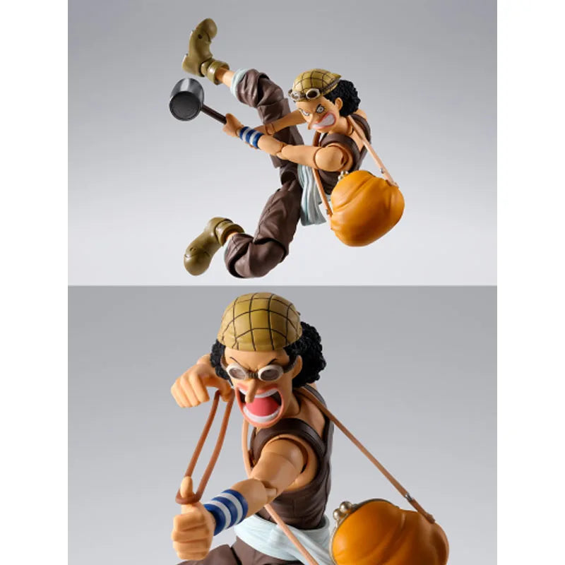 In Stock Genuine Bandai One Piece Model Kit SHF Usopp Romance Dawn Anime Action Figure Collection Finished Model Boys Toys Gifts