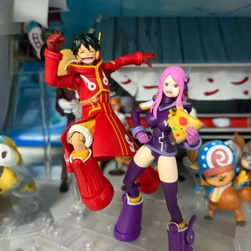 Genuine Bandai One Piece S.H.Figuarts Shf Jewelry Bonney Future Island Egghead Luffy Anime Action Figures Models Pvc Toys Gift