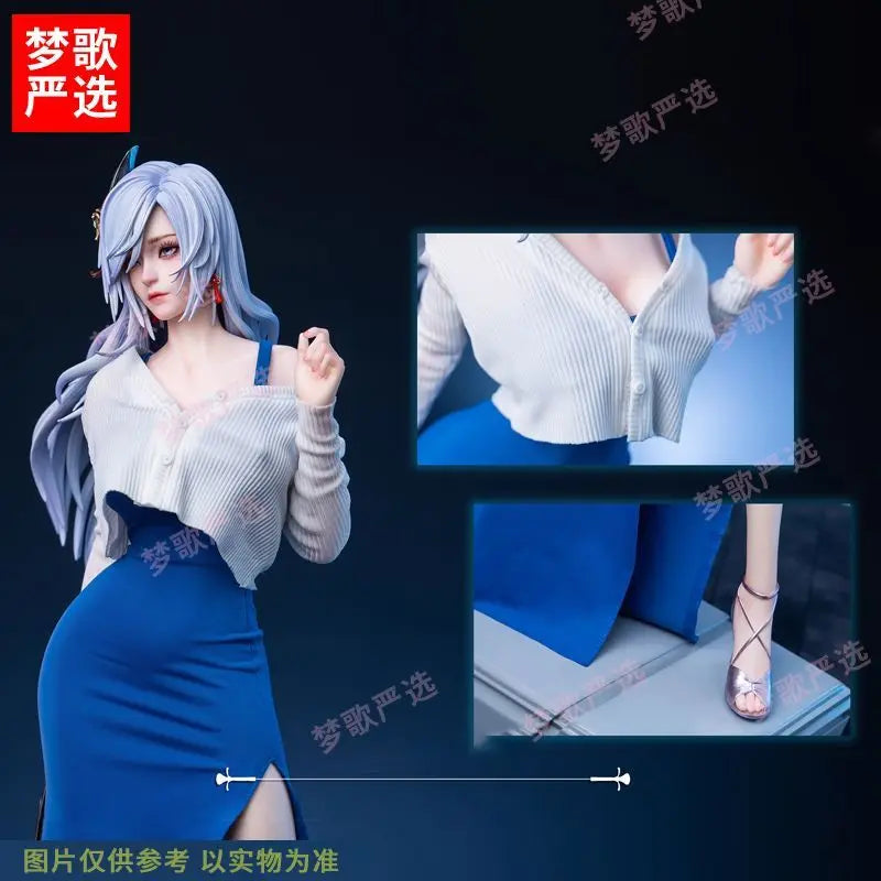 Genshin Impact Anime Figure 47CM Shenhe Stepmother Skirt Figurine Beautiful Girl Desk Decor Collectible Model Gifts Toy Pre-sale
