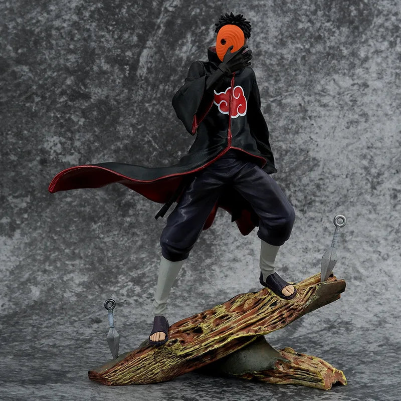 26cm Anime Akatsuki Uchiha Obito Tobi Battle Ver. GK PVC Action Figure Statue Collection Stand Model Kids Toys Doll Gifts