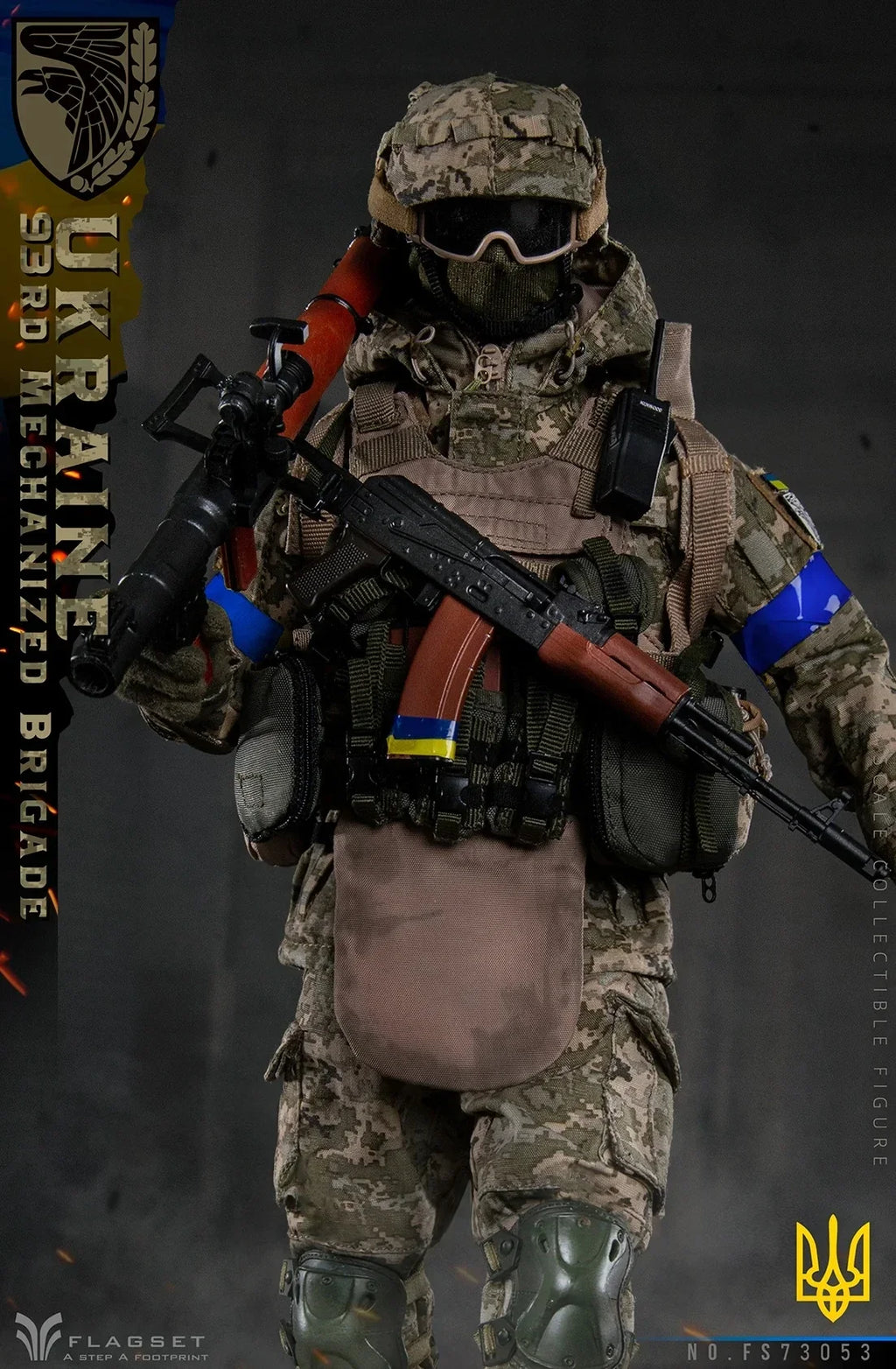 In Stock FLAGSET FS73053 1/6 Special Force Ukrainian 93rd Mechanized Brigade Anti Tank Operator Full Set 12in Action Figure Body