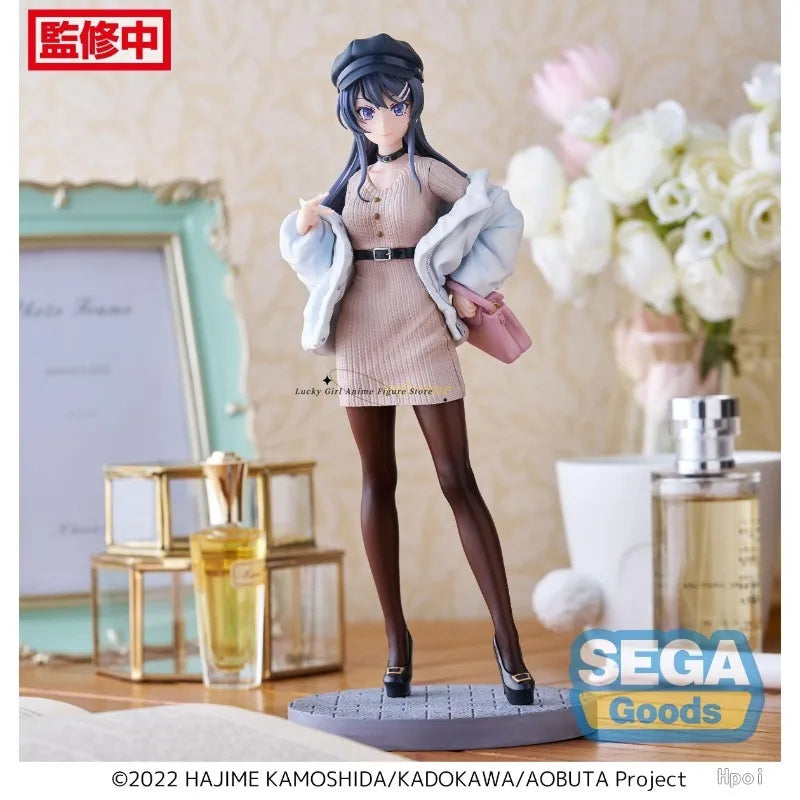 In Stock Original Young Pig Guys Don't Dream of Bunny Girl Senpai Sakurajima Mai Casual Cloth Anime Figure Model Toys Ornaments
