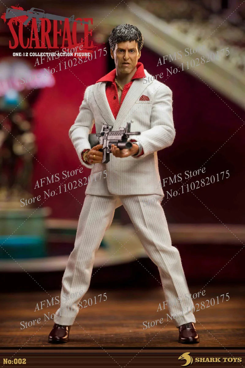 Shark Toys 002 1/12 Scale Collectible Figure Scarface Tony Montana Al Pacino Full Set  6" Men Soldier Action Figure Dolls Toys