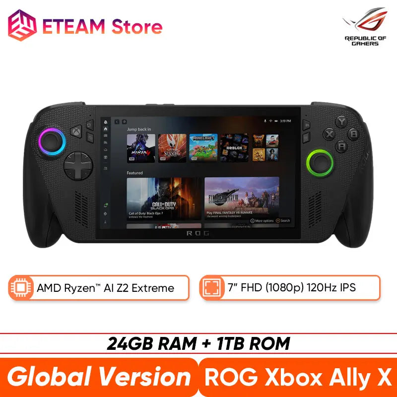 New Original ASUS ROG Xbox Ally X 7" FHD IPS 500 nits 120Hz Gaming Handheld AMD Ryzen  AI Z2 Extreme Processor Windows 11 Home
