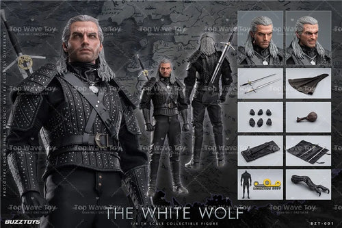 2025 New Stock BUZZTOYS BUZ001 1/6 Male White Wolf Geralt High Quality Model Full Set 12'' Action Figure Soldier For Fans