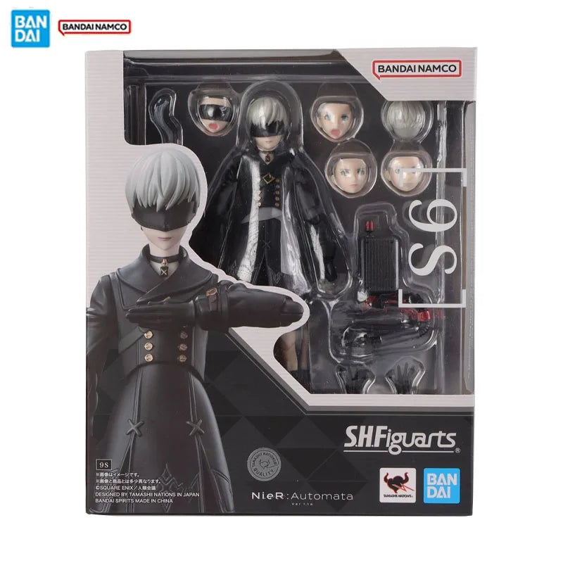 Bandai Original Genuine Figure NieR:Automata Model Kit Anime Figures SHF 9S Collection Model Action Figure Children's Toys Gifts