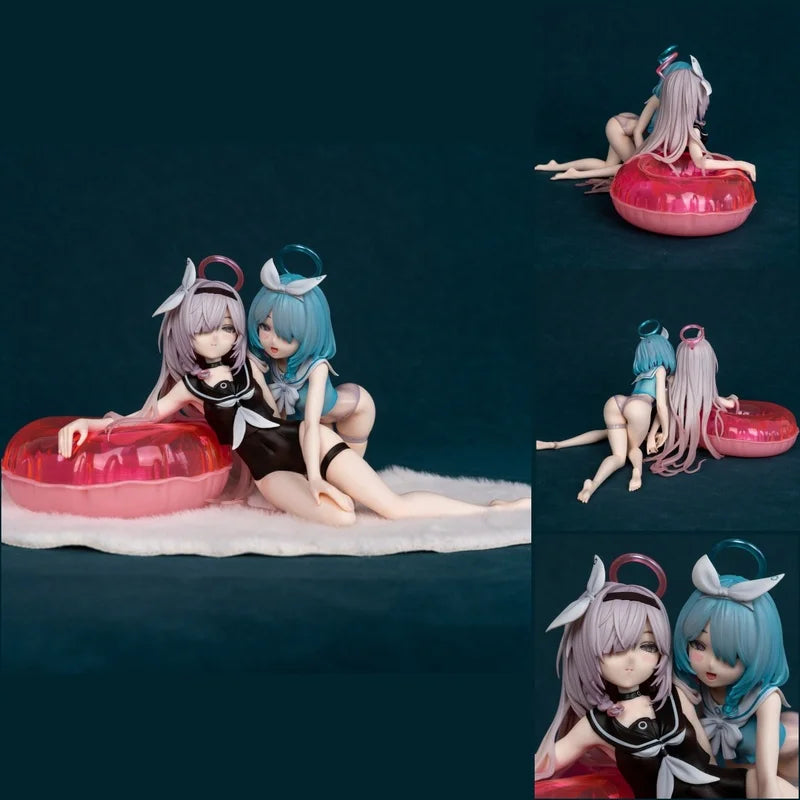 12cm Blue Archive Plana & Arona Swimsuit Ver. Game Girl ABS Figure Model Statue Fans Collection Desktop Decoration Ornament Toys