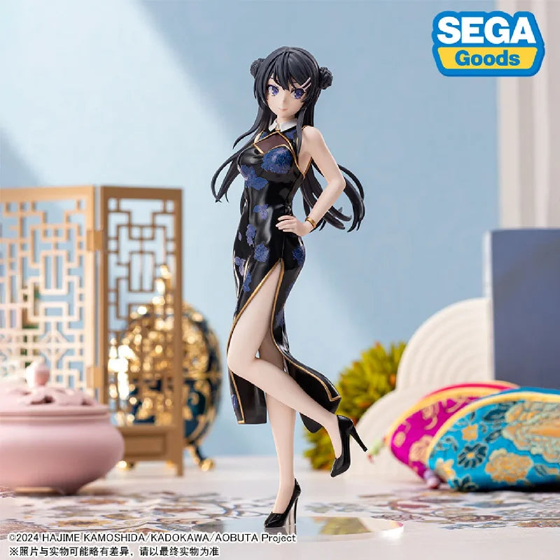 Original SEGA Rascal Does Not Dream of A Bunny Girl Senpai‌ Sakurajima Mai Cheongsam PVC Anime Figures Action Figure Model Toys