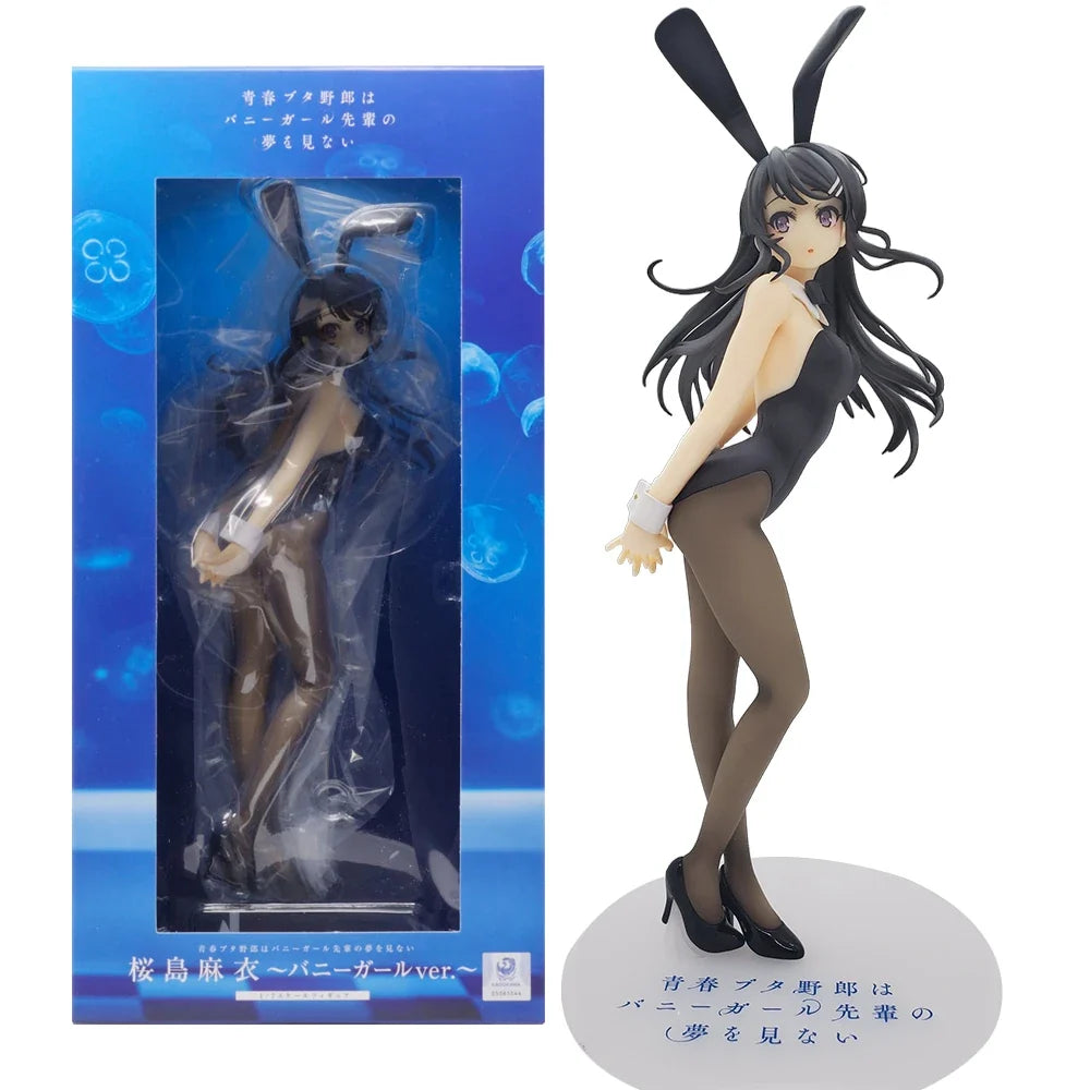25CM Anime Seishun Buta Yarou wa Bunny Girl Senpai no Yume wo Minai Sakurajima Mai Figure 1/7 Bunny Girl ver Doll Toys Action