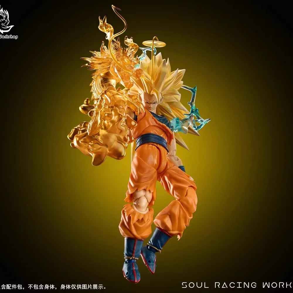 New Ssw Studio Dragon Ball Shf Figure Ssj 3 Super Saiyan Son Goku Head Sculpture Special Effect Figure Collection Model Toys