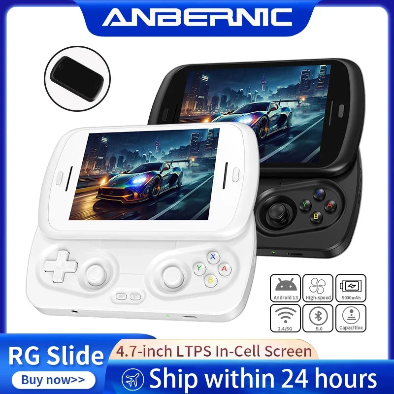 Anbernic RG Slide Handheld Game Console 4.7-inch LTPS In-Cell Screen Android 5000mAh Video Gaming Player Supports 1080p-Port Out