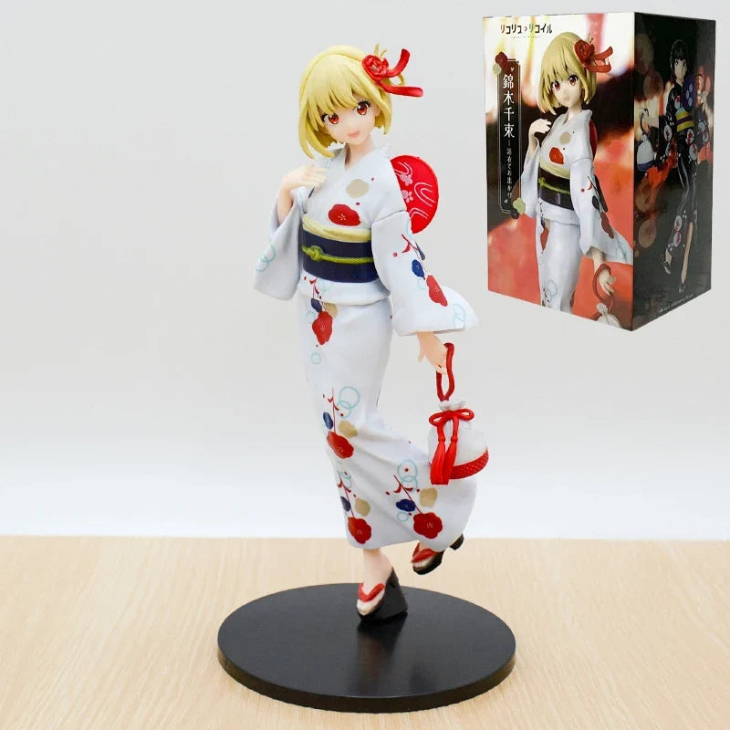 20cm Lycoris Recoil Nishikigi Chisato Anime Figure Inoue Takina Yukata de Odekake Action Figure Collectible Model Doll Toys Gift