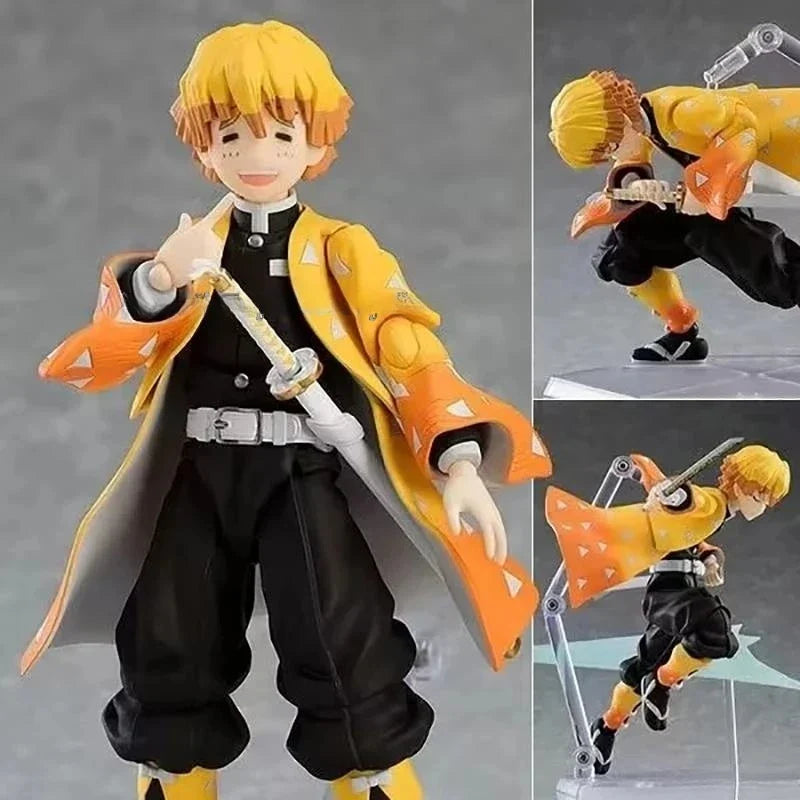 Demon Slayer Figures: Kyojuro Rengoku 553, Tanjiro Kamado 498, Nezuko Kamado 508, Zenitsu Agatsuma 522 — Anime Models, Desktop
