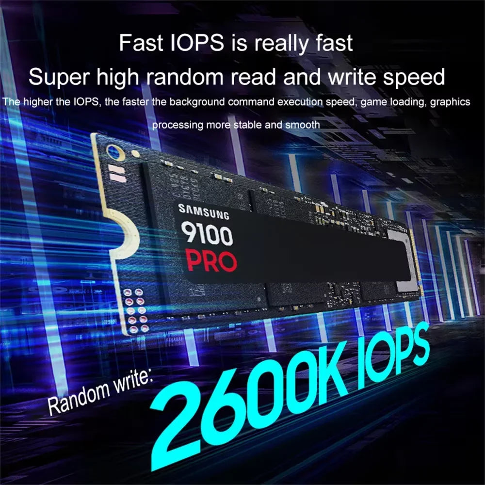 SAMSUNG 9100 Pro SSD 1TB 2TB 4TB NVMe M.2 2280 PCIe 5.0X4 Internal Solid State Drive for Laptop Mini PC Gaming Computer