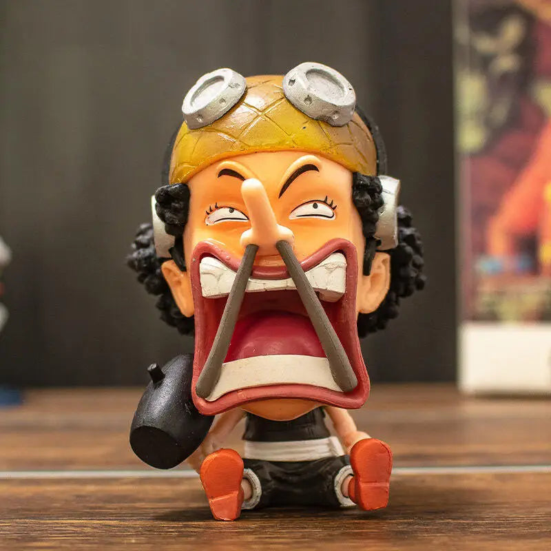Bandai Q version One Piece King Big Head Lufei Solon Chobais Female Emperor Doll Blind Box Animation Ornaments