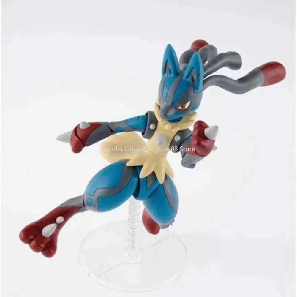 In Stock Bandai Original Box POKEMON Poke Pla Mega Lucario Aninm Full Action Assembly Figure Model Toy Gifts for Kids