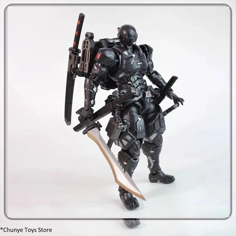 Anime Black Warrior Action Figure Cool Snake Eye SC001 Black Warrior With Sword Movable Model Figurine For Kid Collection Gifts