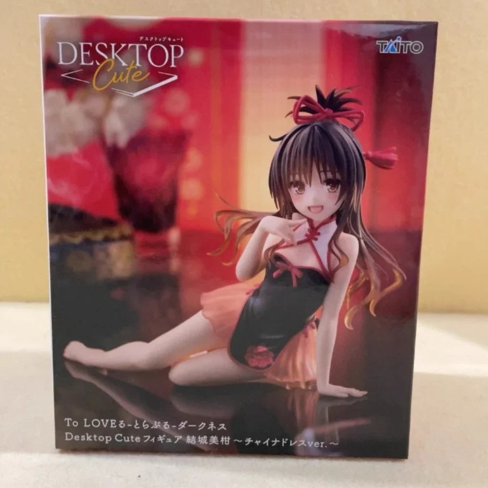 In Stock Taito Original Genuine To Love-Ru Darkness Desktop Cute Figure Yuuki Mikan Chinese Dress Ver. 13cm Model Toy Figures