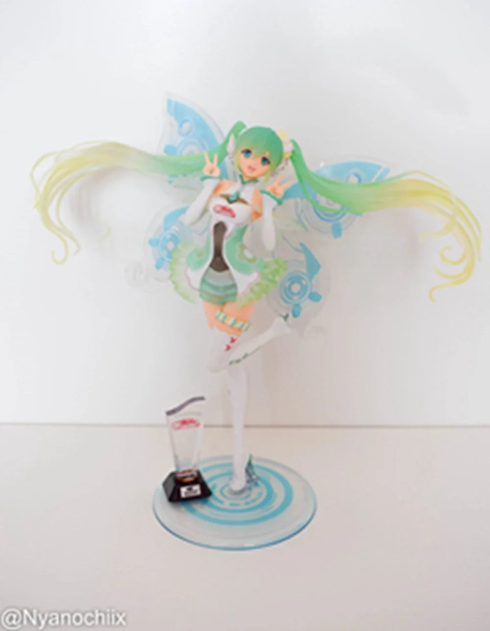 23CM Anime Hatsune Miku Figure 1/1 Racing 2017 Ver Racing Suit Dress Up Butterfly Wings Model Toy Gift Collection Action Figure