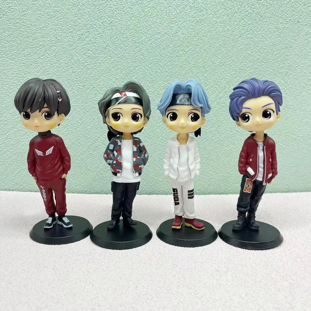 Bts Q Edition Anime Doll Hand-Made Model Car Decoration Ornaments Collectible Action Figure Jk V Rm Characters Mic Drop