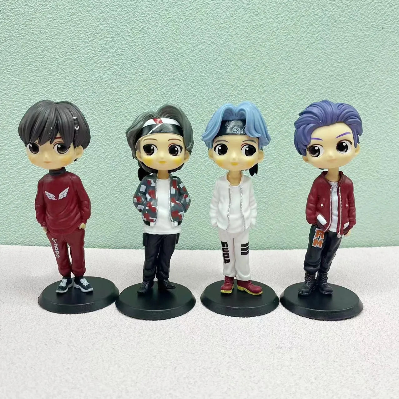 Bts Q Edition Anime Doll Hand-Made Model Car Decoration Ornaments Collectible Action Figure Jk V Rm Characters Mic Drop