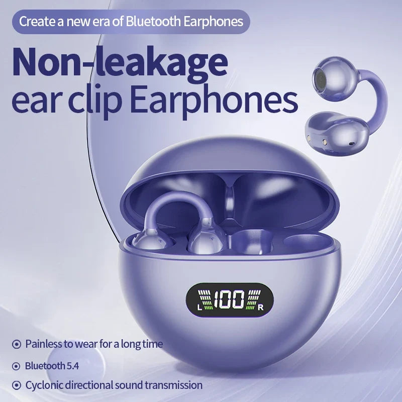 New Sport Earclip Wireless Headphone Bluetooth Earphone audífonos bluetooth inalámbrico Gaming LED Display for xiaomi huawei
