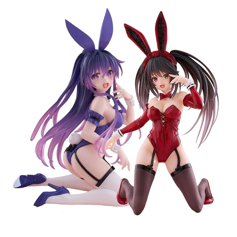 Anime Figure Yatogami Tohka figure bunny girl kneeling action figure Tokisaki Kurum figurine PVC Girl Model Toy Statue Gift 18cm
